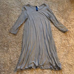 Black and white striped dress